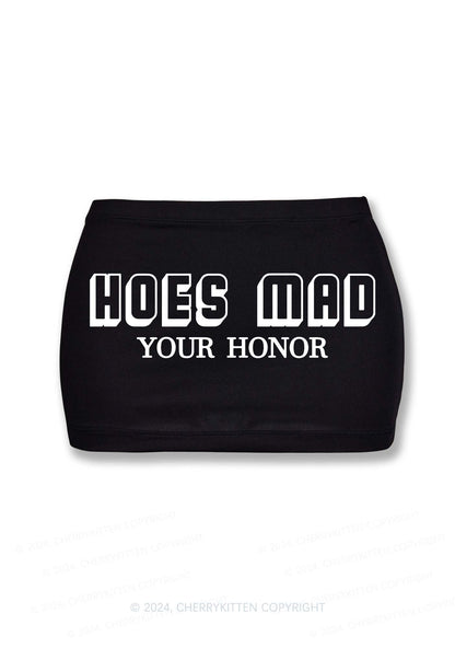 Hoes Mad Your Honor Y2K Mini Hip Skirt Cherrykitten