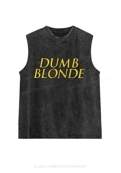 Dumb Blonde Y2K Washed Tank Cherrykitten