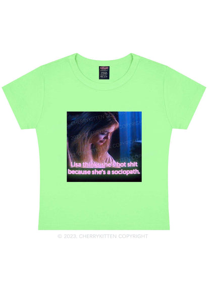 She's A Sociopath Y2K Baby Tee Cherrykitten