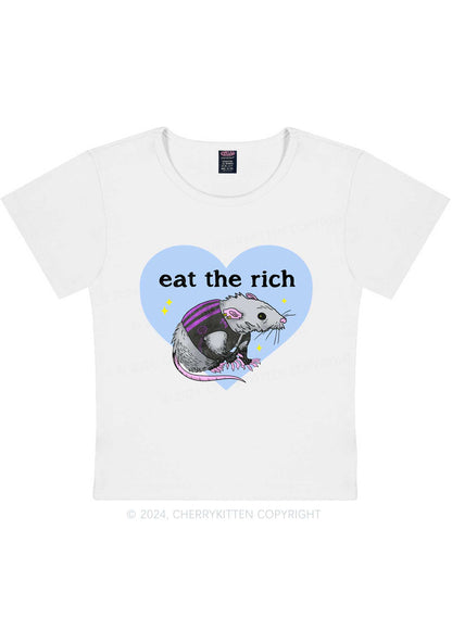 Eat The Rich Rat Y2K Baby Tee Cherrykitten