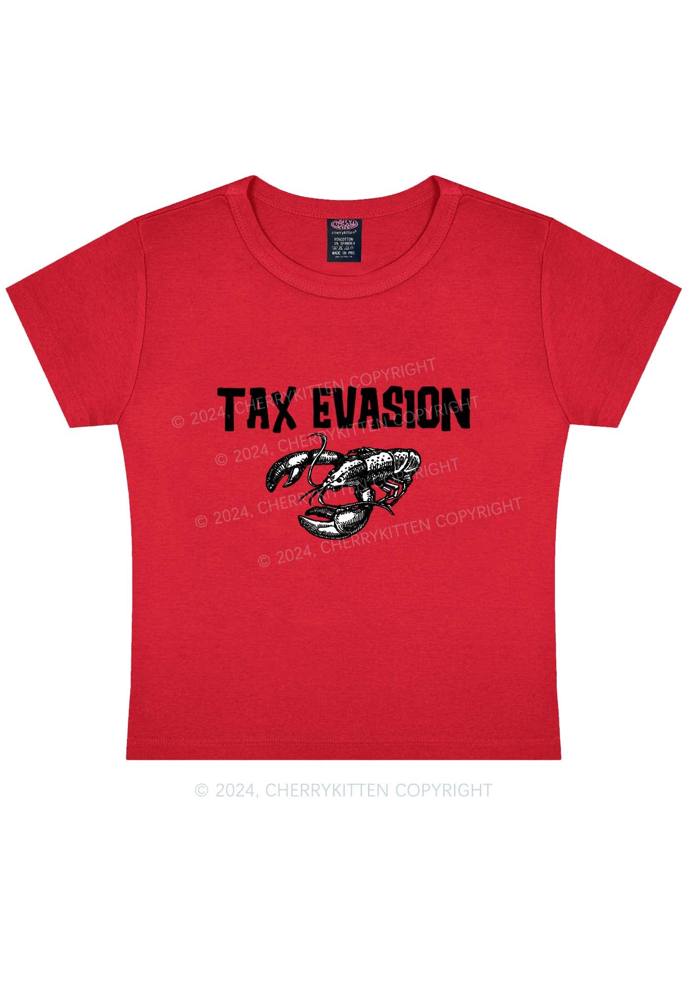 Tax Evasion Lobster Y2K Baby Tee Cherrykitten