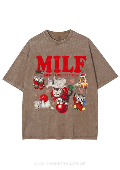 Christmas Cat Mxxf Y2K Washed Tee Cherrykitten