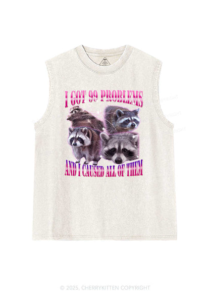 Raccoon Got Problems Y2K Washed Tank Cherrykitten