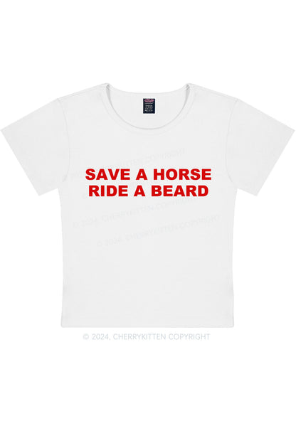 Ride A Beard Y2K Baby Tee Cherrykitten