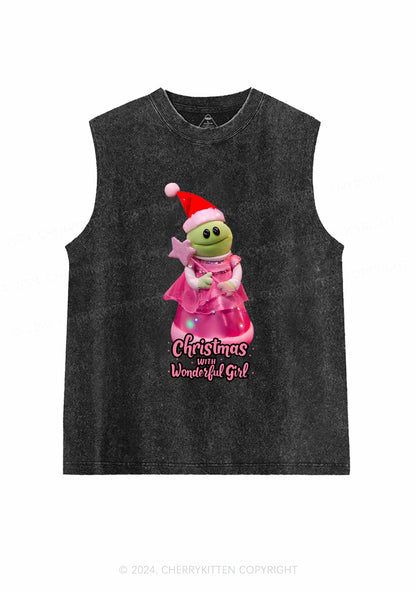 Christmas Wonderful Girl Y2K Washed Tank Cherrykitten