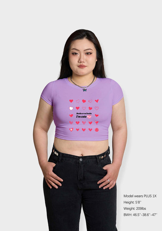 Curvy I'm Cute Hearts Baby Tee