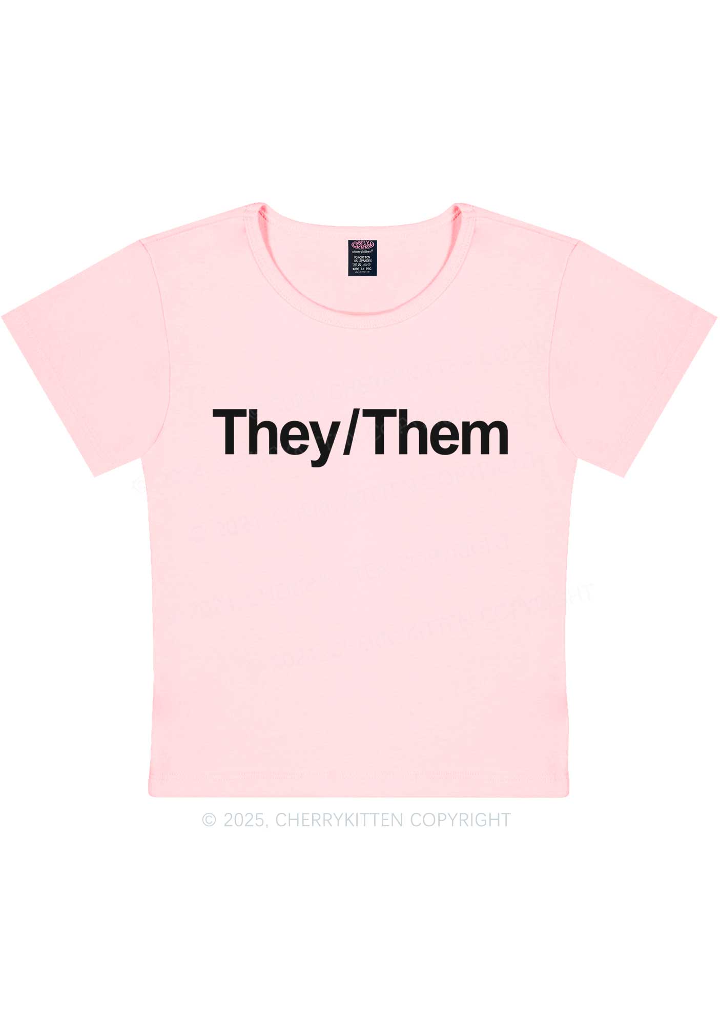 They Or Them Y2K Baby Tee Cherrykitten