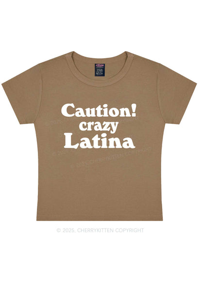 Caution Crazy Latina Y2K Baby Tee Cherrykitten