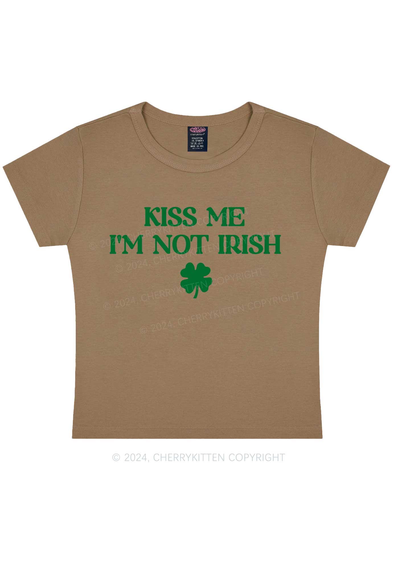 Im Not Irish St Patricks Y2K Baby Tee Cherrykitten