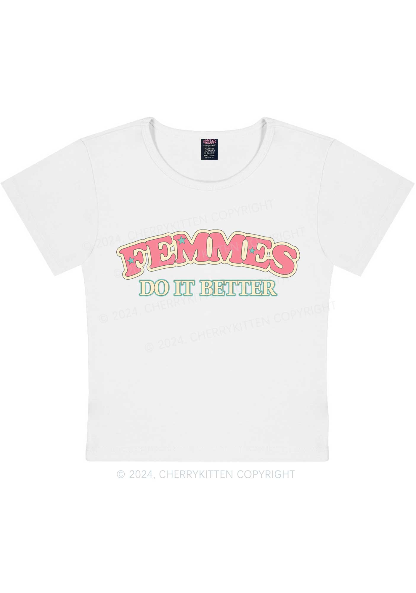 Femmes Do It Better Y2K Baby Tee Cherrykitten