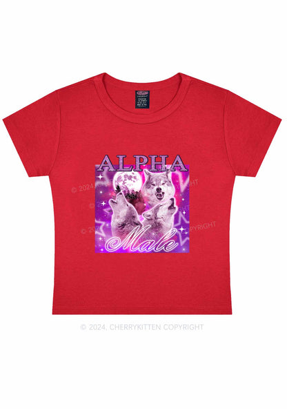 Alpha Male Wolf Y2K Baby Tee Cherrykitten