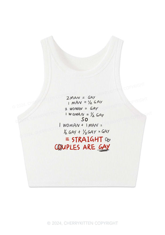 Straight Couples Are Gay Y2K Crop Tank Top Cherrykitten