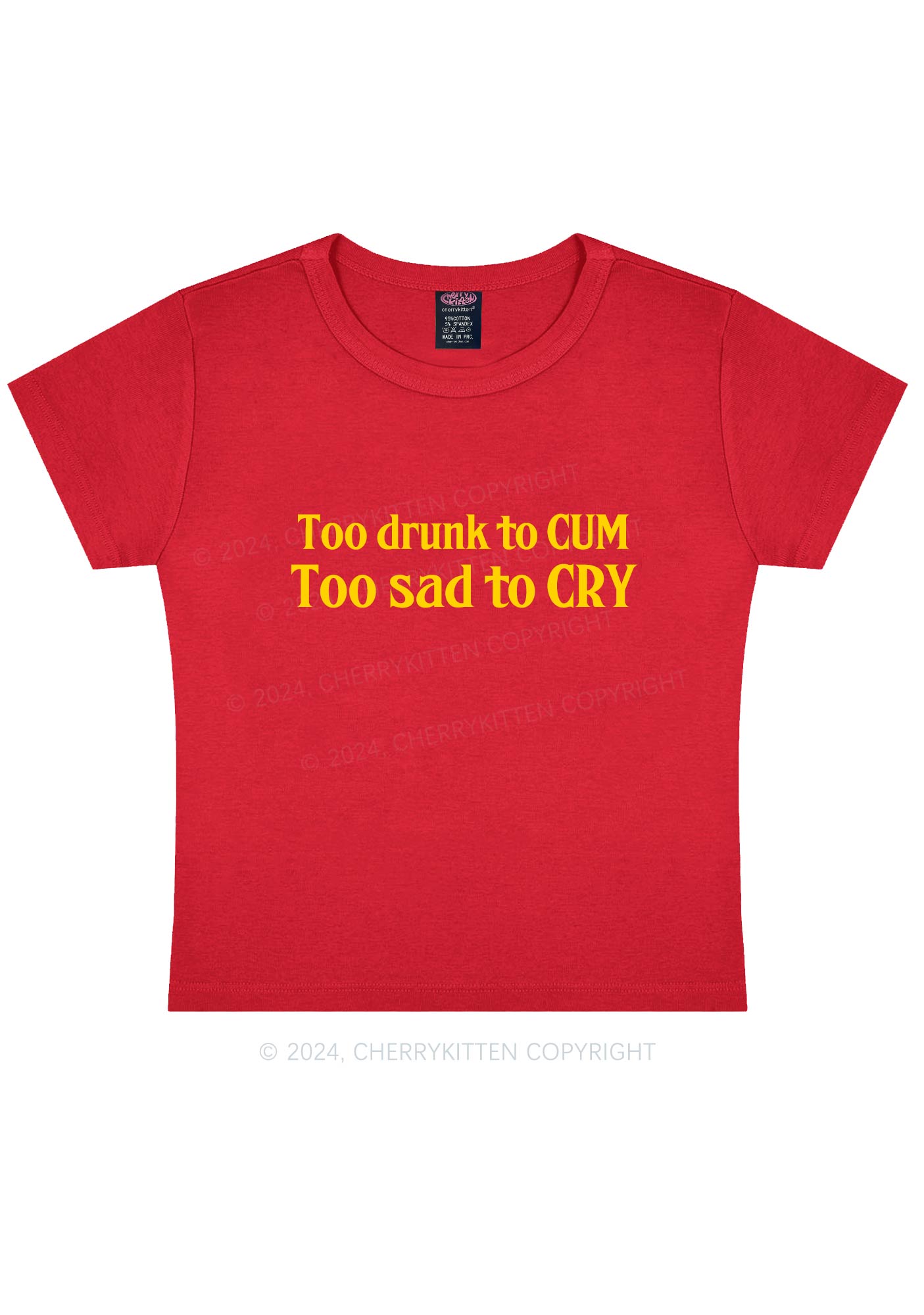 Too Drunk Too Sad Y2K Baby Tee Cherrykitten