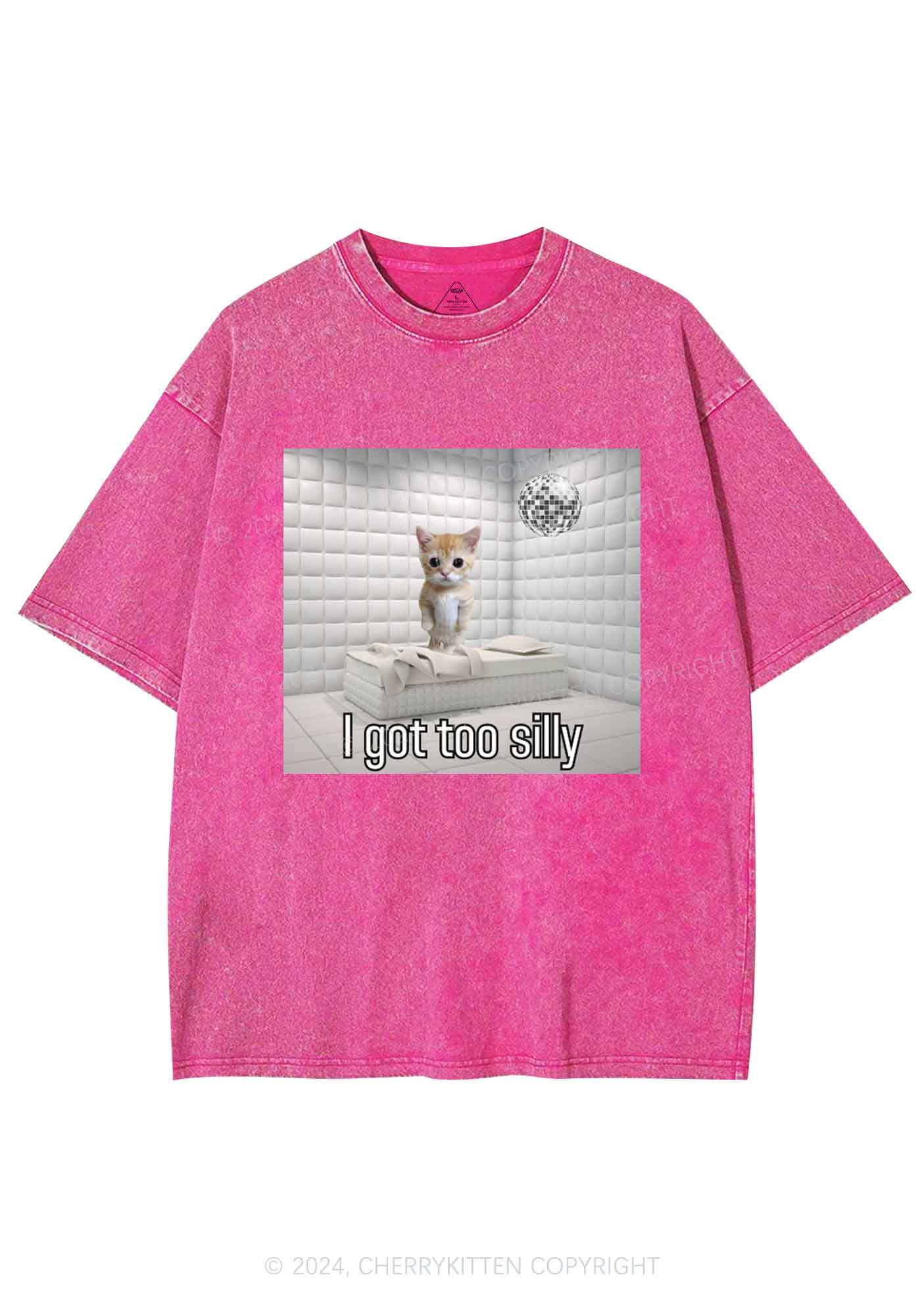 Silly Cat Y2K Washed Tee Cherrykitten