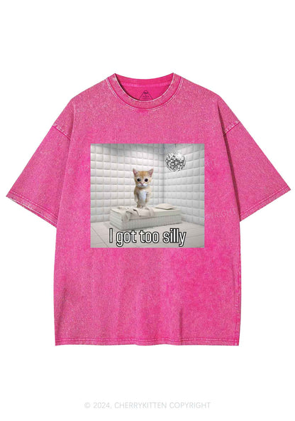 Silly Cat Y2K Washed Tee Cherrykitten