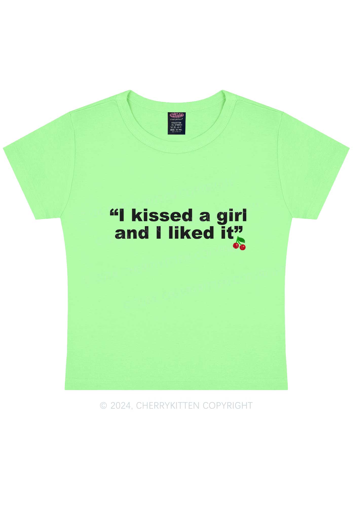 I Kissed A Girl Y2K Baby Tee Cherrykitten