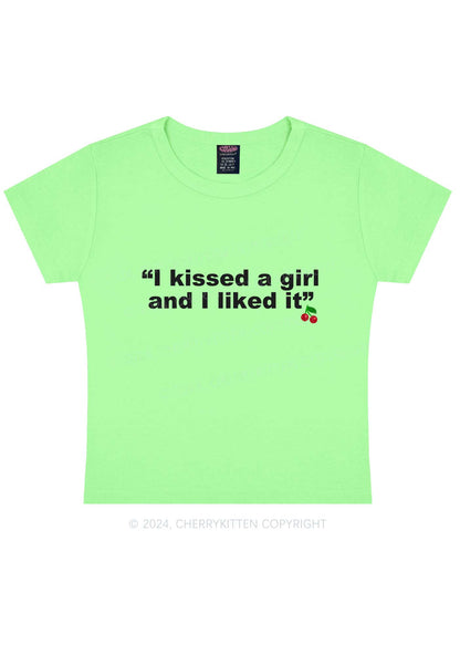 I Kissed A Girl Y2K Baby Tee Cherrykitten