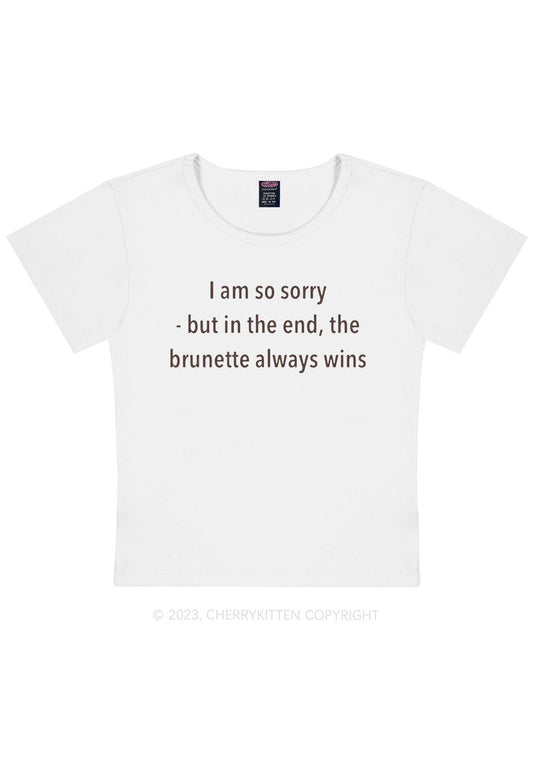 Brunette Always Wins Y2K Baby Tee Cherrykitten