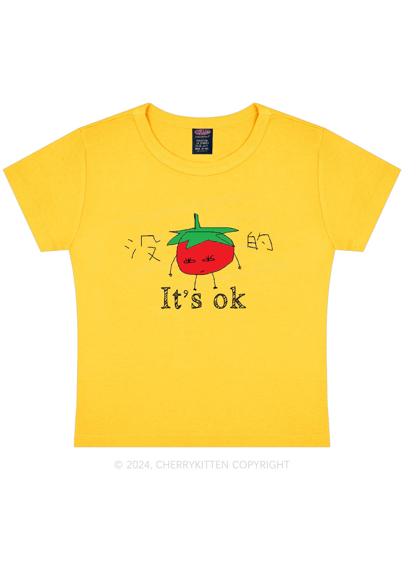 It's Ok Y2K Baby Tee Cherrykitten