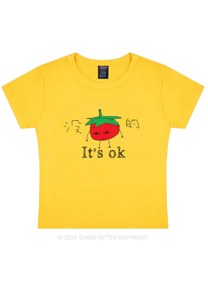 It's Ok Y2K Baby Tee Cherrykitten