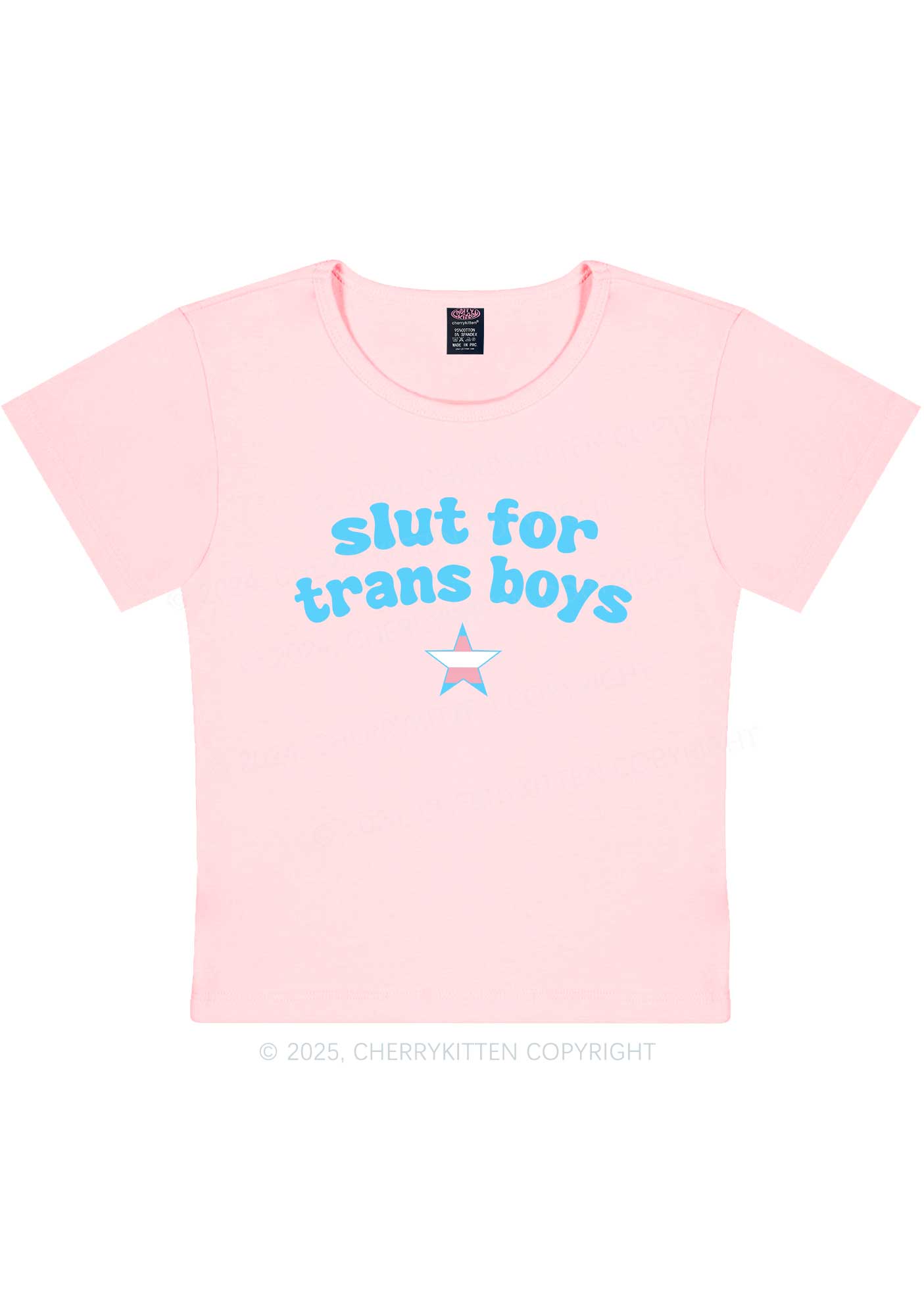 Slxt For Trans Boys Y2K Baby Tee Cherrykitten