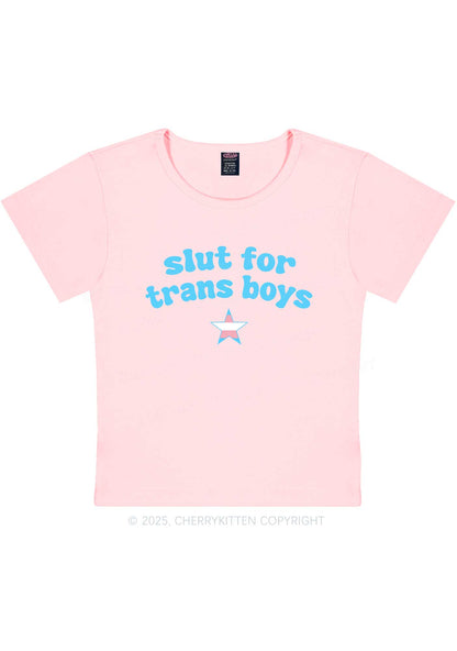 Slxt For Trans Boys Y2K Baby Tee Cherrykitten