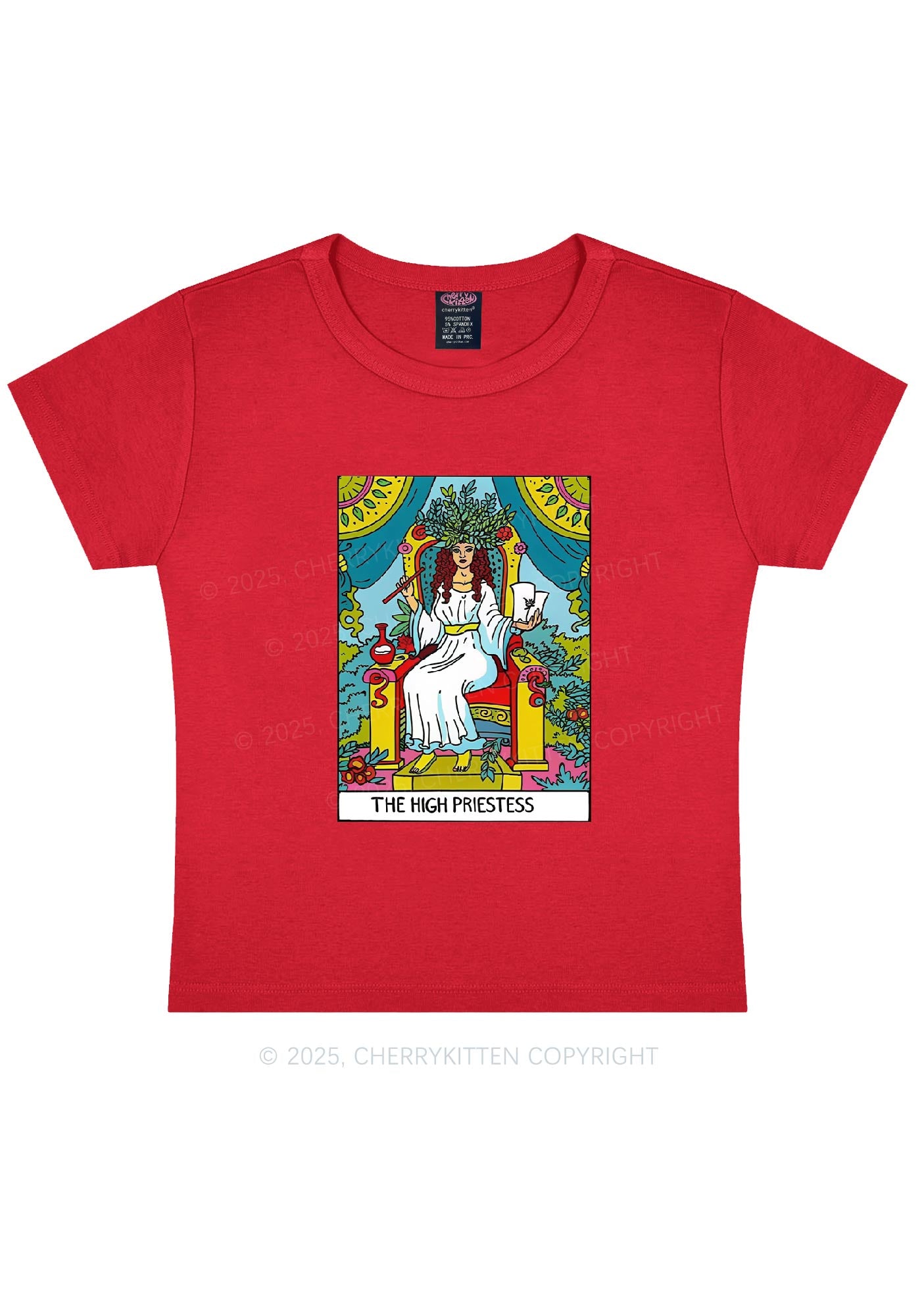 The High Priestess Y2K Baby Tee Cherrykitten