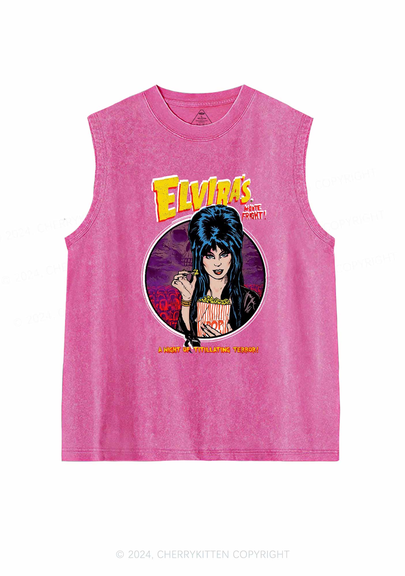 Halloween Movie Fright Y2K Washed Tank Cherrykitten