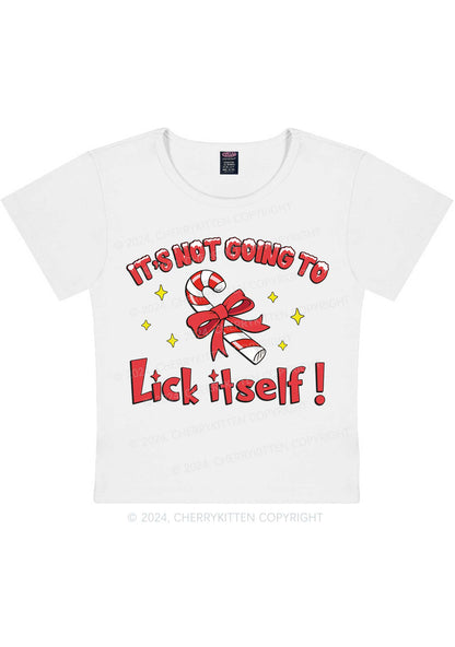 Christmas Lick Itself Y2K Baby Tee Cherrykitten