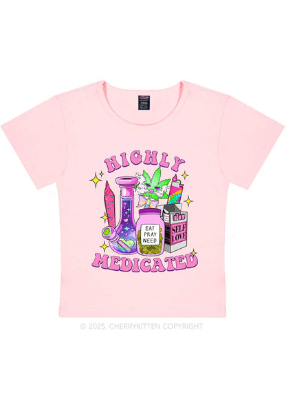 Highly Medicated Y2K Baby Tee Cherrykitten