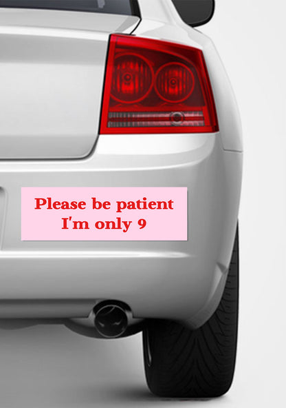 Please Be Patient Y2K Car Bumper Magnet Cherrykitten