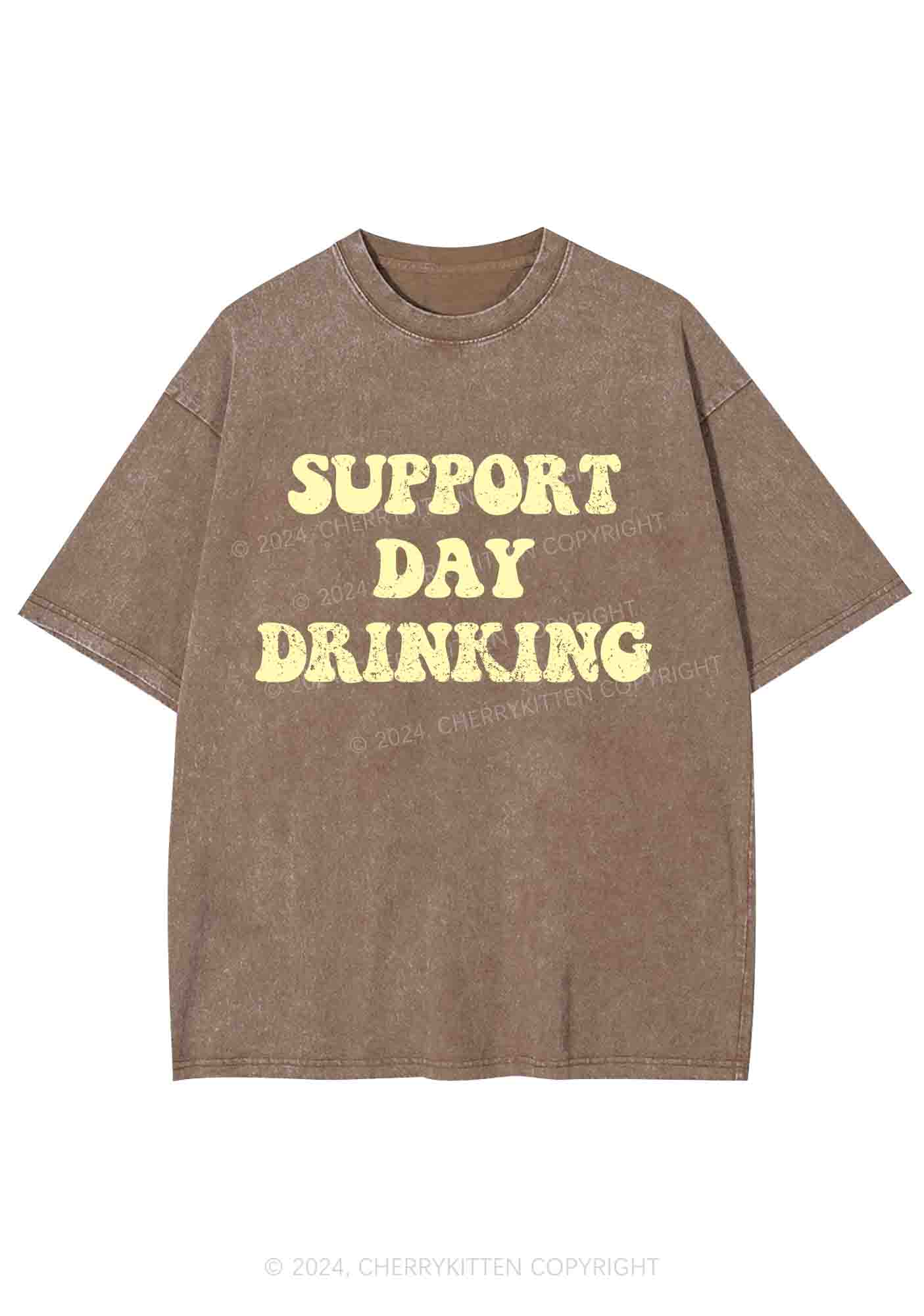 Support Day Drinking Y2K Washed Tee Cherrykitten