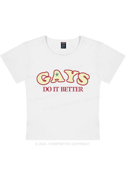 Gays Do It Better Y2K Baby Tee Cherrykitten