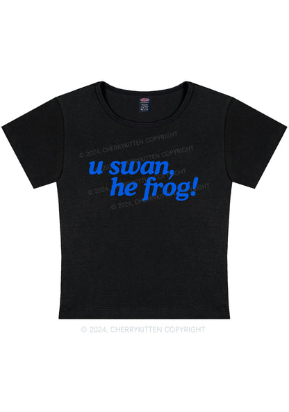 U Swan He Frog Y2K Baby Tee Cherrykitten