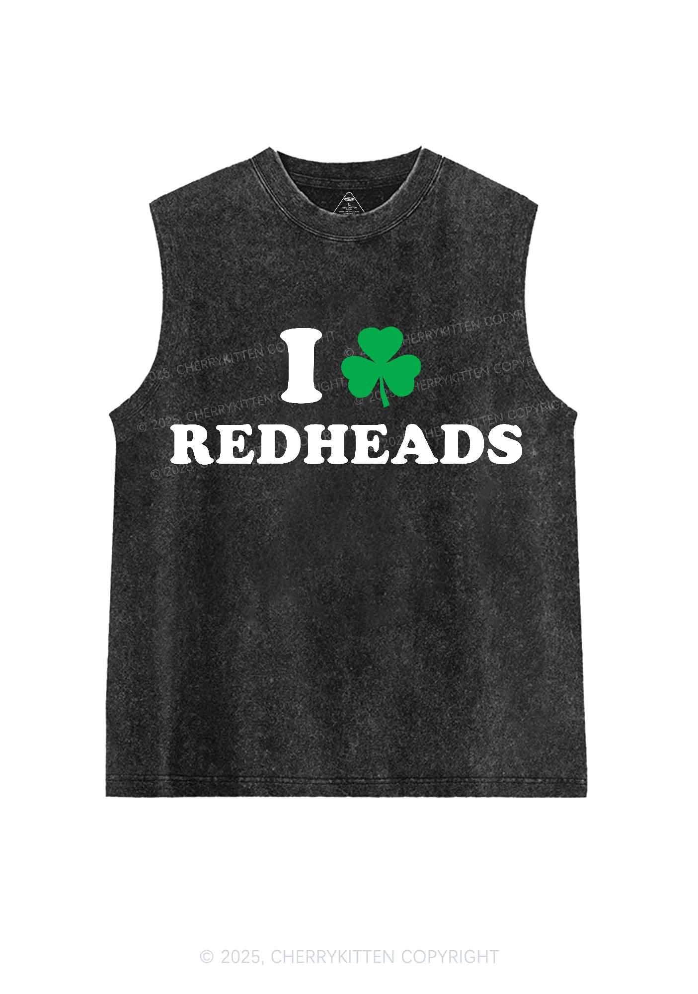 I Love Redheads St Patricks Y2K Washed Tank Cherrykitten