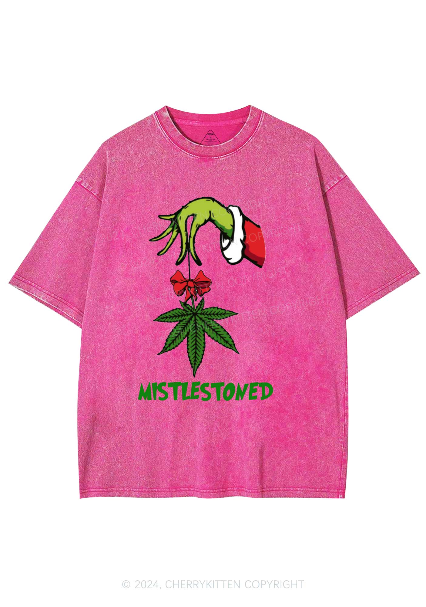 Christmas Mistlestoned Y2K Washed Tee Cherrykitten