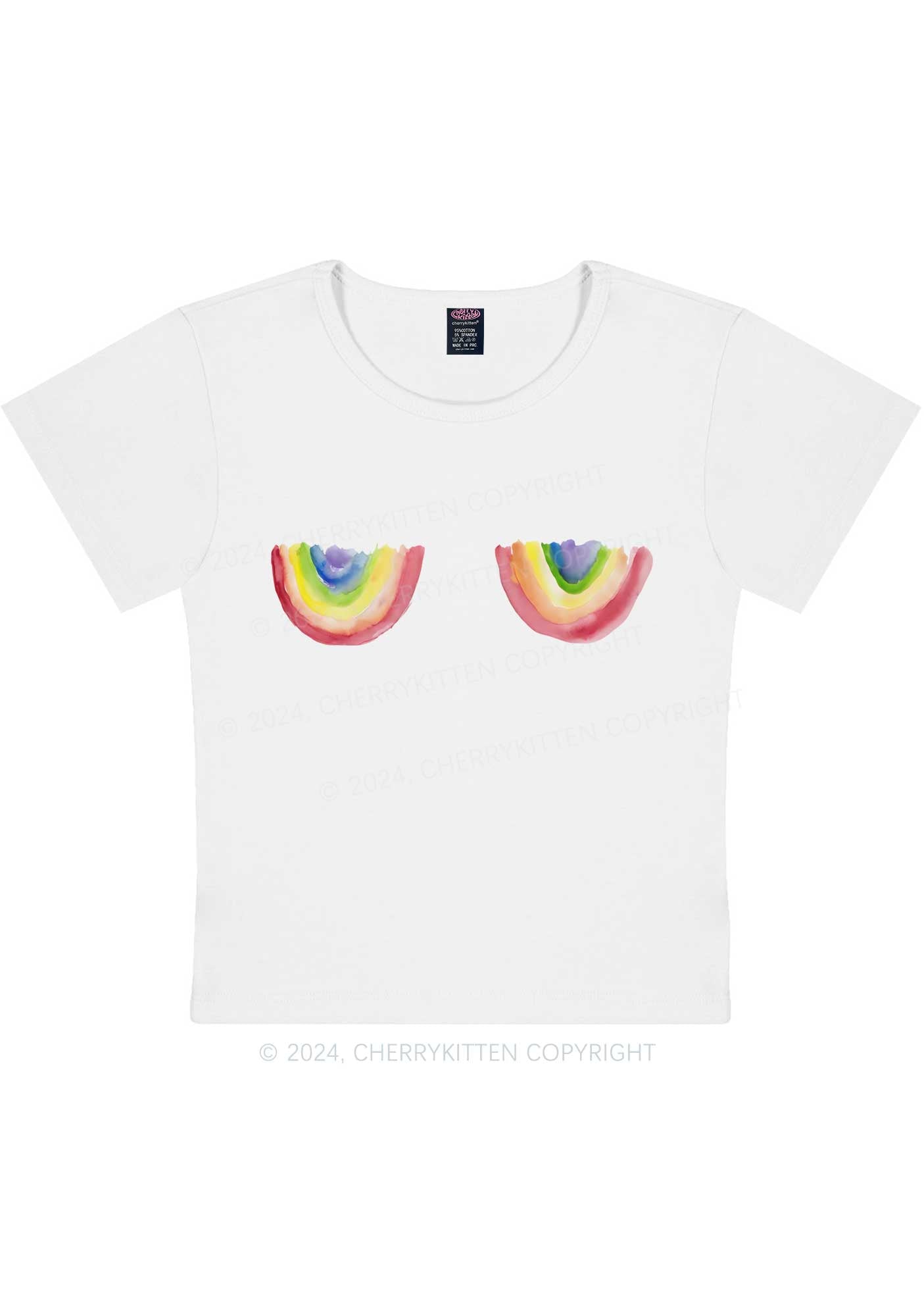 Curvy Rainbow Bxxb Y2K Baby Tee Cherrykitten