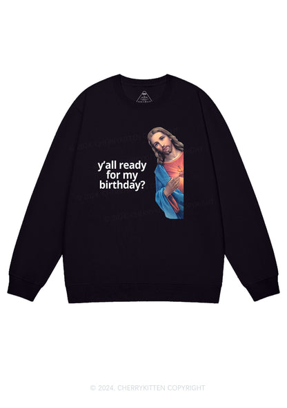 Christmas Jesus Birthday Y2K Sweatshirt Cherrykitten