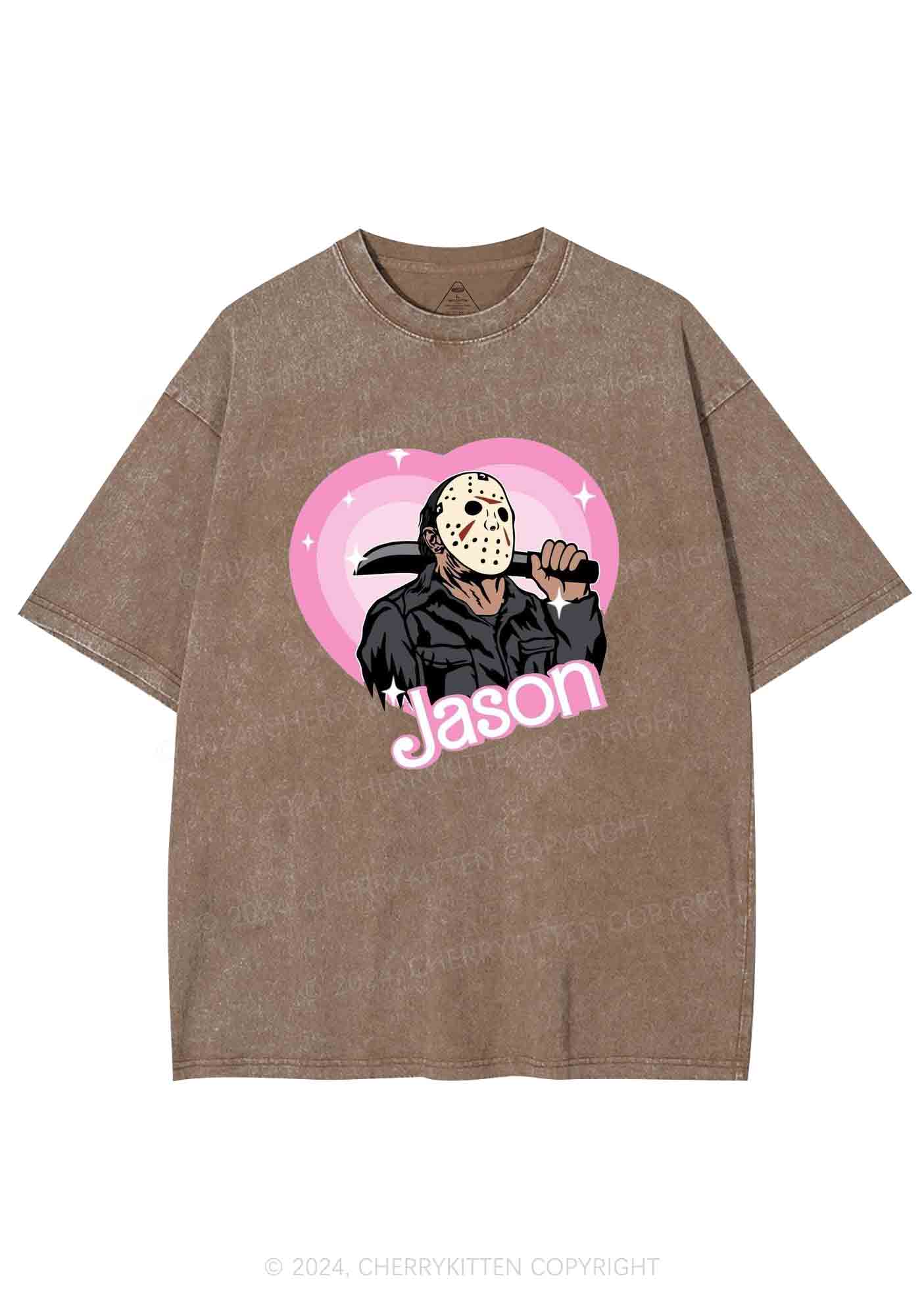 Halloween Mask Killer Y2K Washed Tee Cherrykitten