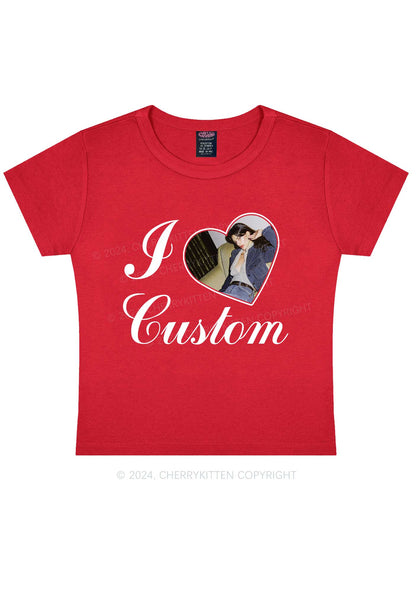 I Love Custom Name Y2K Valentine's Day Baby Tee Cherrykitten