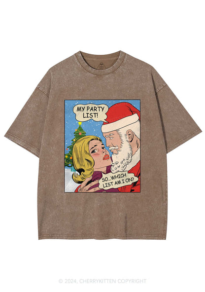 Christmas My Party List Y2K Washed Tee Cherrykitten