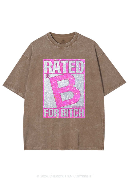 Rated For Bxxch Y2K Washed Tee Cherrykitten