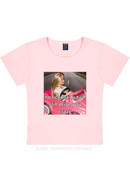 No License Drive Y2K Baby Tee Cherrykitten