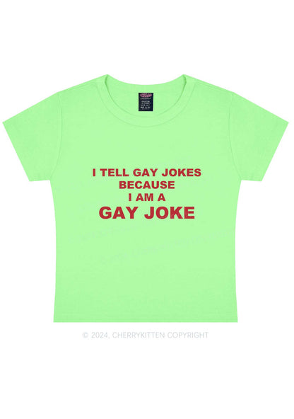 Gay Joke Y2K Baby Tee Cherrykitten