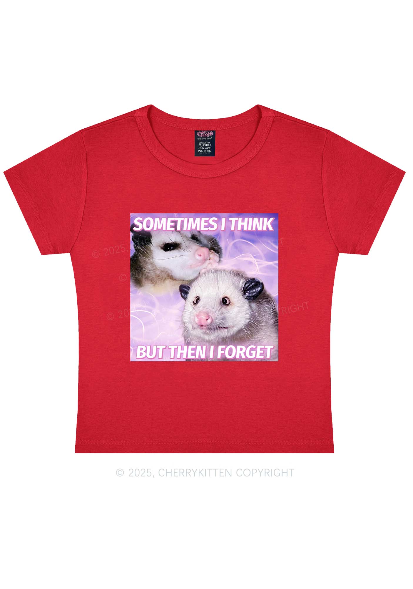 Rats Think Then Forget Y2K Baby Tee Cherrykitten