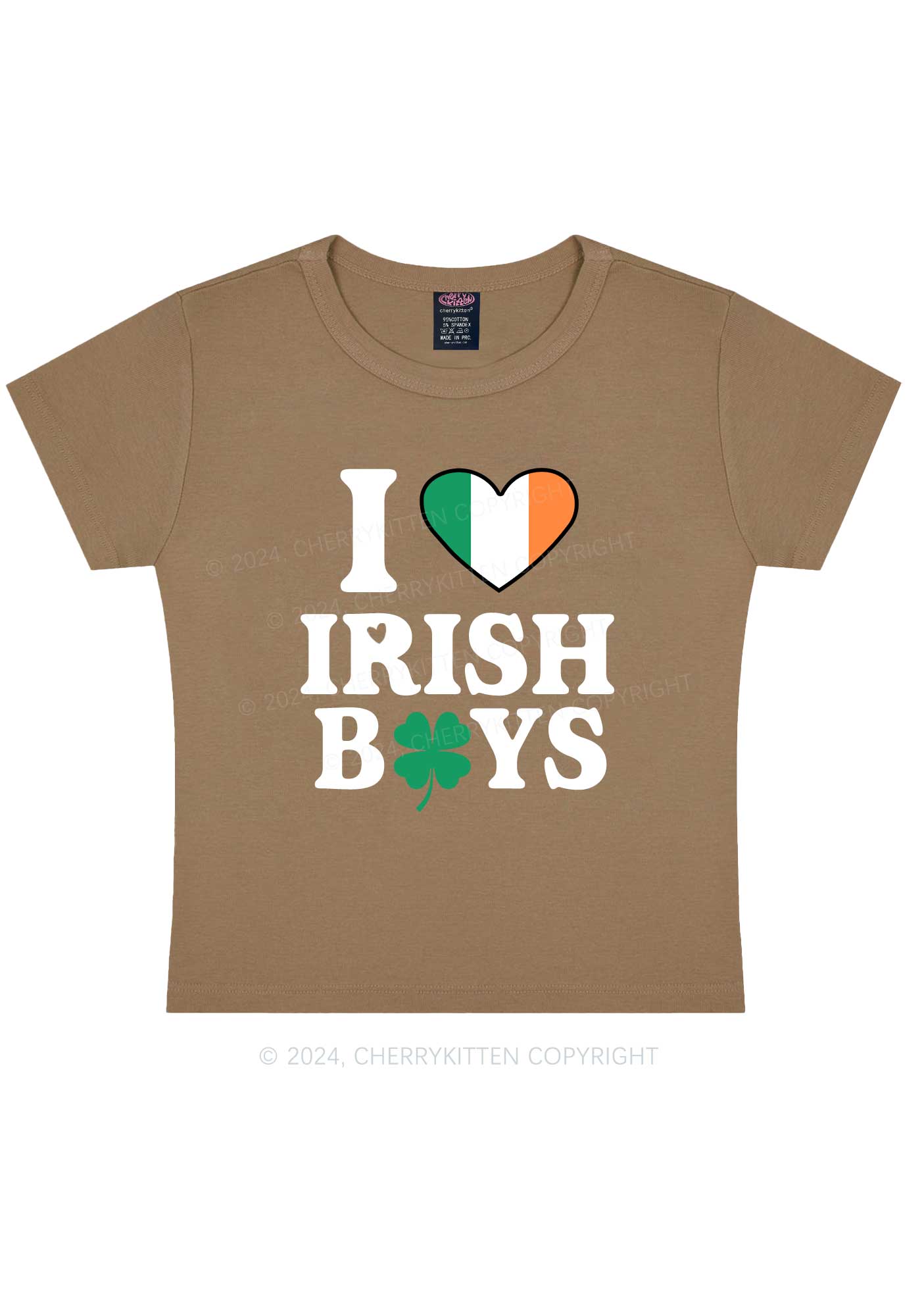 Irish Boy Shamrock St Patricks Y2K Baby Tee Cherrykitten