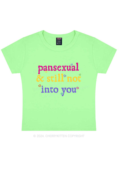 Pansexual Not Into You Y2K Baby Tee Cherrykitten