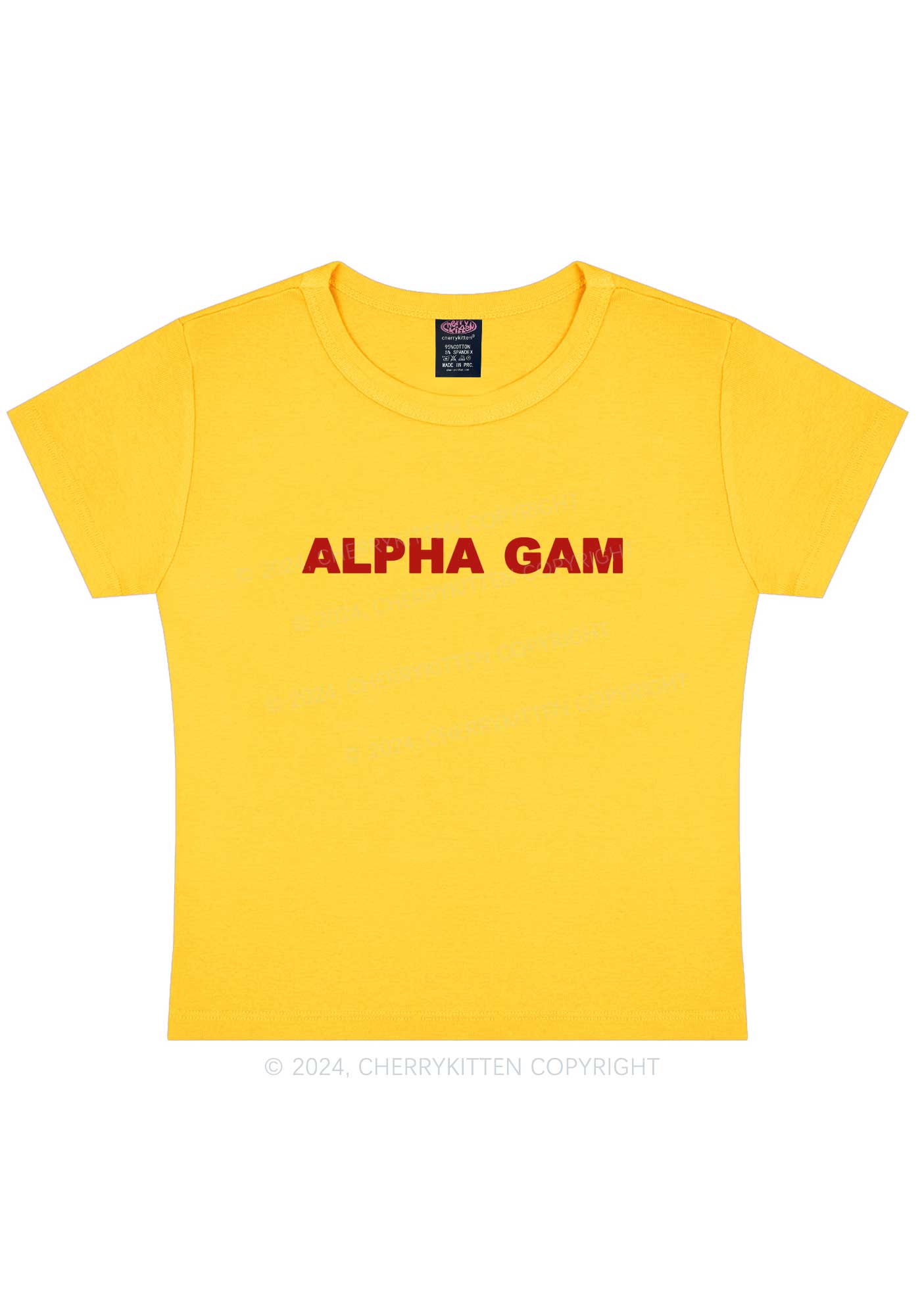 Alpha Gam Y2K Baby Tee Cherrykitten