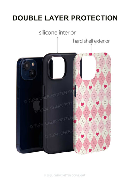 Heart Plaid Y2K Phone Case Cherrykitten