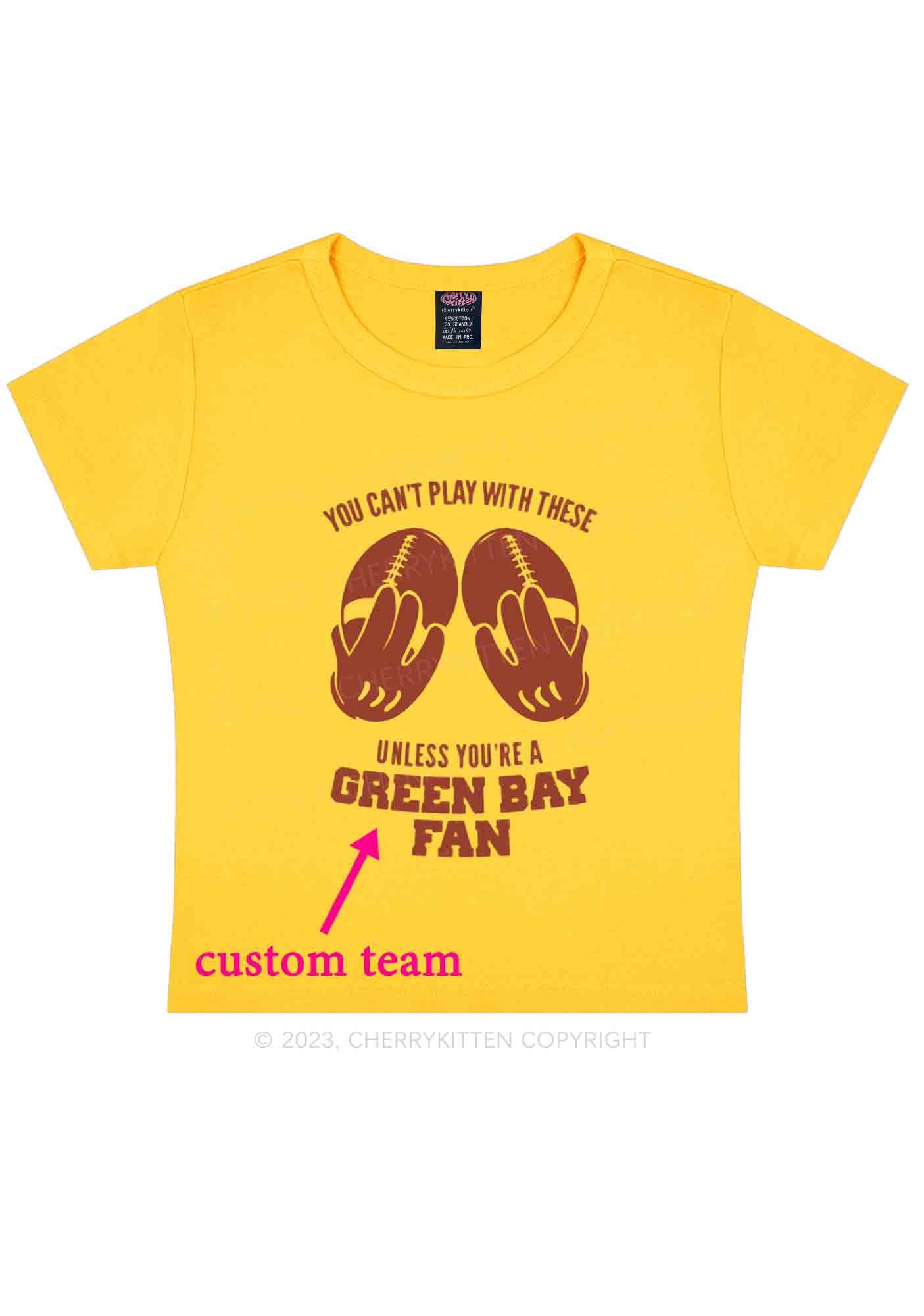 Custom Team Fan Super Bowl Y2K Baby Tee Cherrykitten